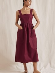 Albaray Red 100% Organic Cotton Apron Dress - Image 1 of 5