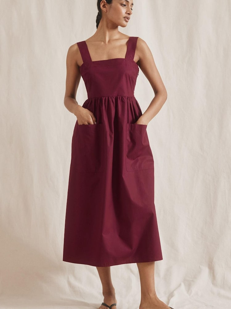Albaray Red 100% Organic Cotton Apron Dress - Image 1 of 5
