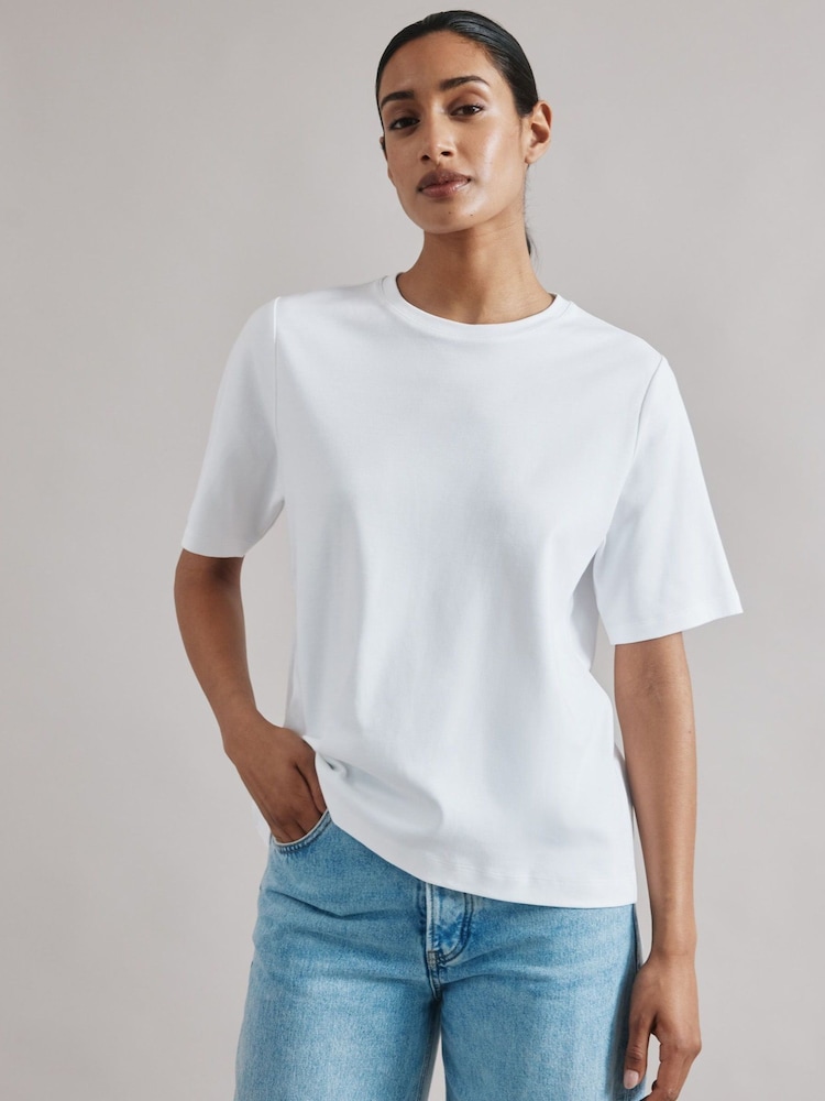 Albaray Boxy 100% Cotton White T-Shirt - صورة 1 من 5 Albaray Boxy 100% Cotton White T-Shirt - صورة 1 من 5