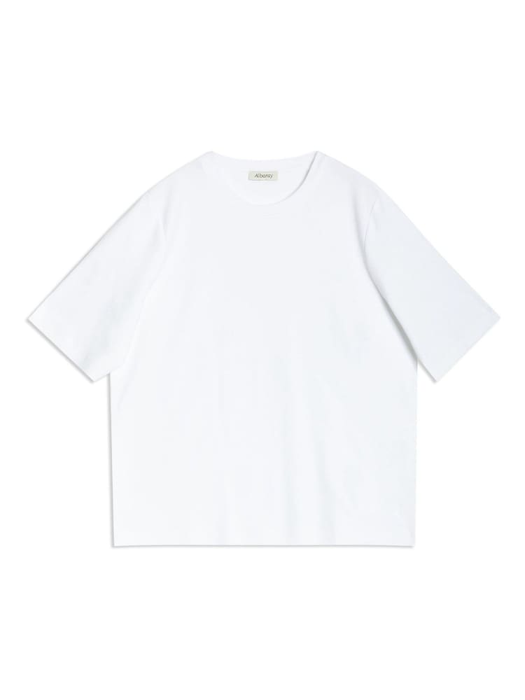 Albaray Boxy 100% Cotton White T-Shirt - صورة 5 من 5 Albaray Boxy 100% Cotton White T-Shirt - صورة 5 من 5