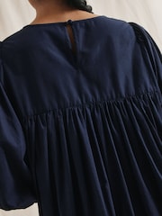 Albaray Blue Pintuck Short 100% Cotton Dress - Image 3 of 5
