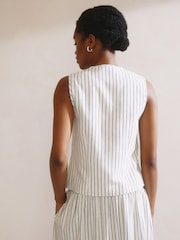 Albaray Stripe Linen Tie White Waistcoat - Image 2 of 5