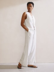 Albaray Stripe Linen Tie White Waistcoat - Image 4 of 5