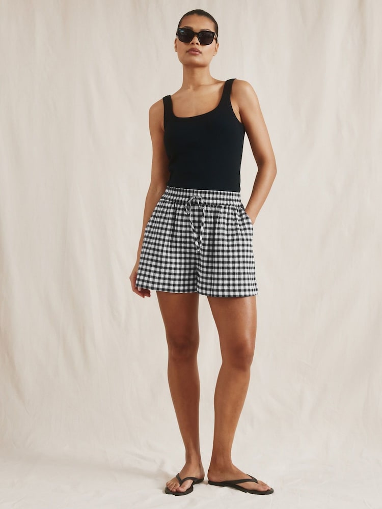 Albaray Gingham Black Shorts - Image 1 of 5 Albaray Gingham Black Shorts - Image 1 of 5