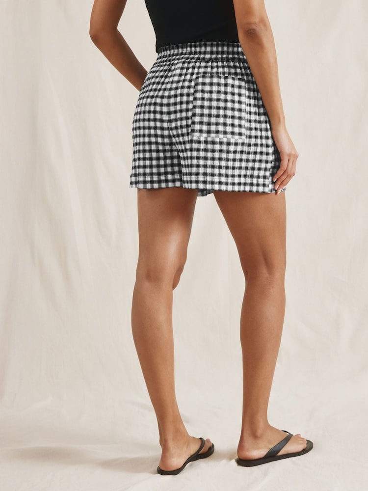 Albaray Gingham Black Shorts - Image 2 of 5 Albaray Gingham Black Shorts - Image 2 of 5