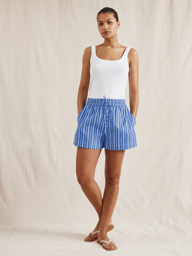 Albaray Blue Stripe Drawstring Shorts - Imagen 1 de 6