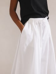 Albaray Super Wide Leg 100% Organic Cotton White Culottes - Image 3 of 4