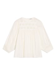 Albaray Cream Embroidered 100% Cotton Yoke Top - Image 3 of 4