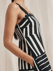 Albaray Patchwork Stripe Wide Strap Black Sundress - Image 5 of 6