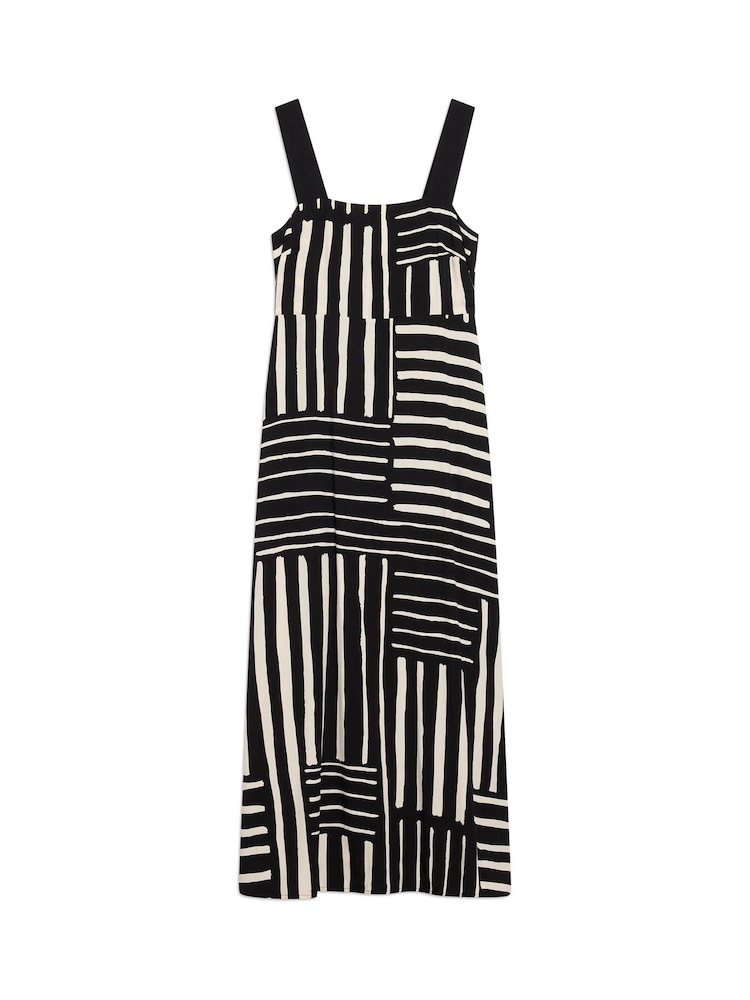 Albaray Patchwork Stripe Wide Strap Black Sundress - Image 6 of 6