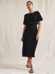 Albaray Open Back 100% Cotton Black Dress - Image 1 of 4