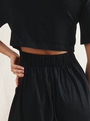 Albaray Open Back 100% Cotton Black Dress - Image 3 of 4