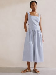 Albaray Blue Ticking Stripe Sun Dress - Image 1 of 4