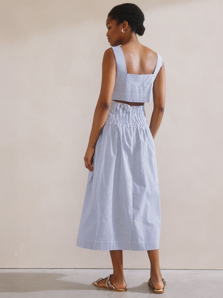 Albaray Blue Ticking Stripe Sun Dress - Image 2 of 4