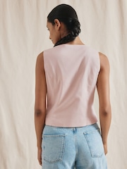 Albaray Pink Linen Button Through Top - Image 2 of 5