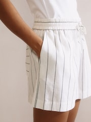 Albaray Wide Stripe Linen White Shorts - Image 2 of 6