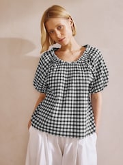 Albaray Gingham Black Blouse - Bild 1 von 5