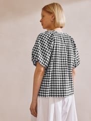 Albaray Gingham Black Blouse - Bild 2 von 5