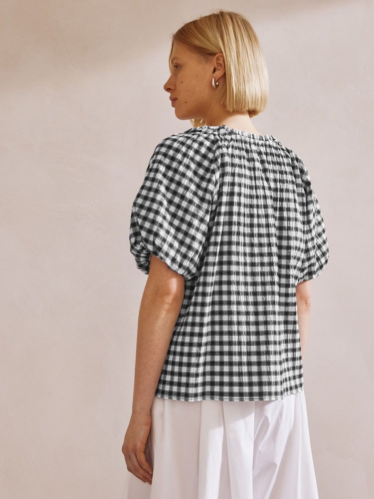 Albaray Gingham Black Blouse - Bild 2 von 5