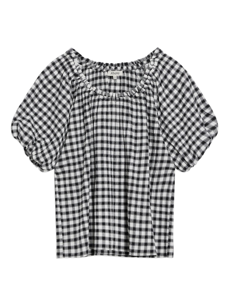 Albaray Gingham Black Blouse - Bild 5 von 5