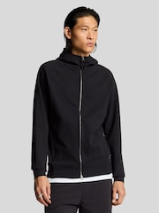 Lyle & Scott Black Diagonal Interlock Hooded Zip Through Hoodies - Image 1 of 6