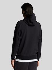 Lyle & Scott Black Diagonal Interlock Hooded Zip Through Hoodies - Image 3 of 6