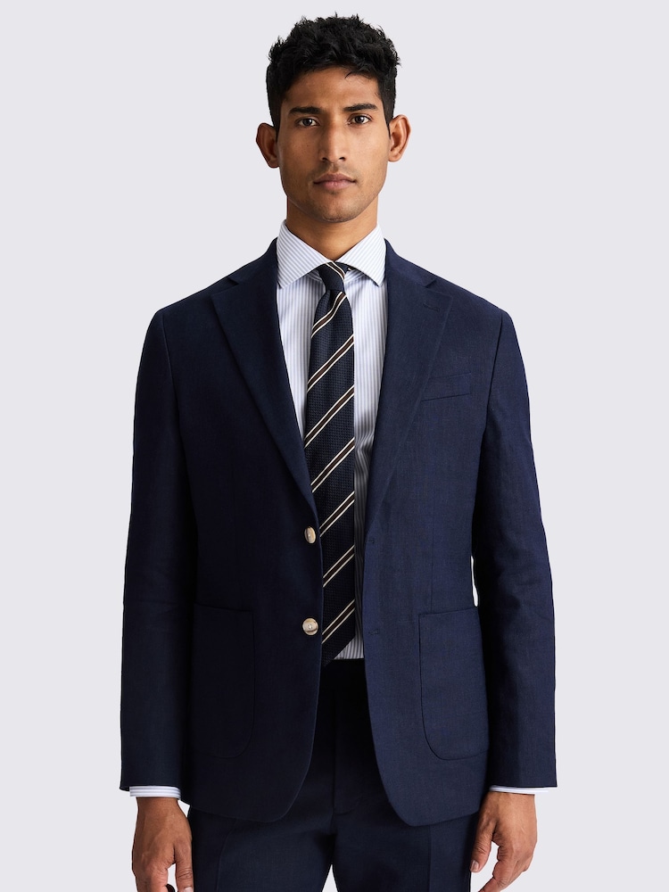 MOSS Blue Tailored Fit Matte Jacket - Image 1 of 1