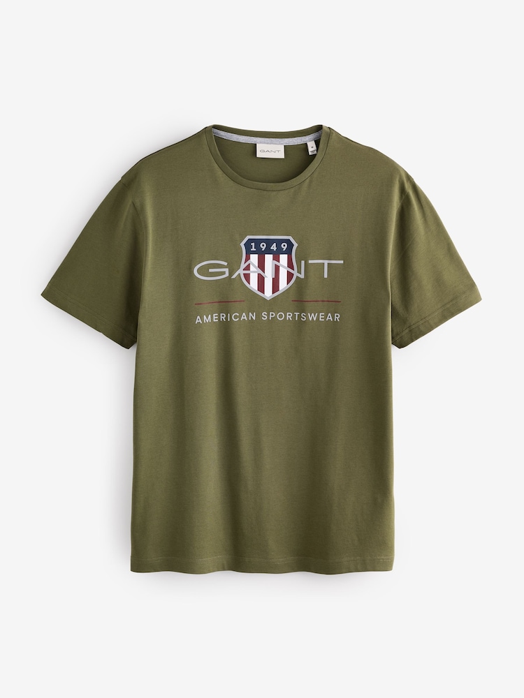 GANT Green Archive Shield 100% Cotton T-Shirt - Image 1 of 1