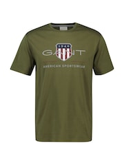GANT Green Archive Shield 100% Cotton T-Shirt - Image 4 of 5