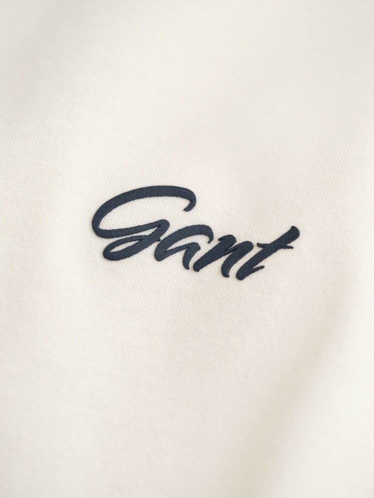 GANT Cream 100% Cotton Graphic T-Shirt - Image 6 of 6