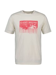 GANT Cream Light Relaxed Fit Miami Graphic T-Shirt - Image 4 of 5