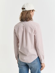 GANT Pink Regular Fit 100% Cotton Classic Poplin Striped Shirt - Image 2 of 4