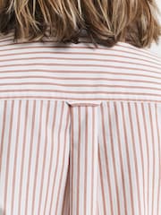 GANT Pink Regular Fit 100% Cotton Classic Poplin Striped Shirt - Image 4 of 4
