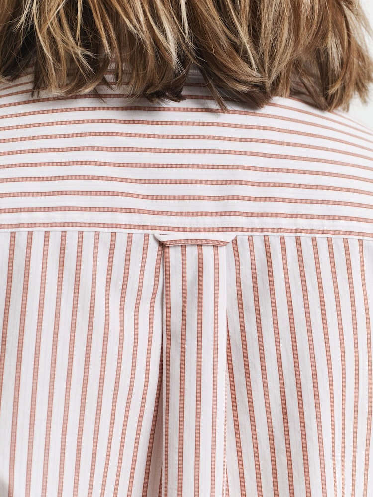 GANT Pink Regular Fit 100% Cotton Classic Poplin Striped Shirt - Image 4 of 4 GANT Pink Regular Fit 100% Cotton Classic Poplin Striped Shirt - Image 4 of 4