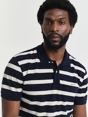 Синий - GANT Striped Polo Shirt - Image 4 of 4