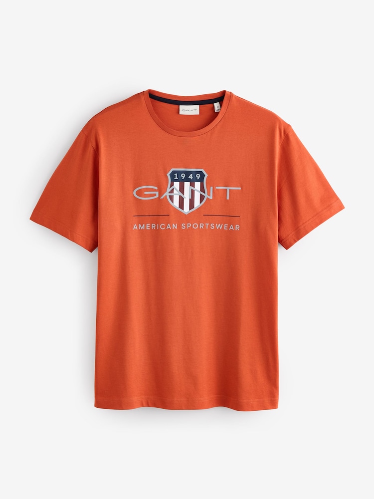 GANT Orange Archive Shield 100% Cotton T-Shirt - Image 1 of 2