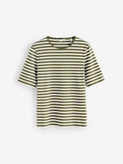 GANT Green Striped Rib T-Shirt - Image 1 of 1