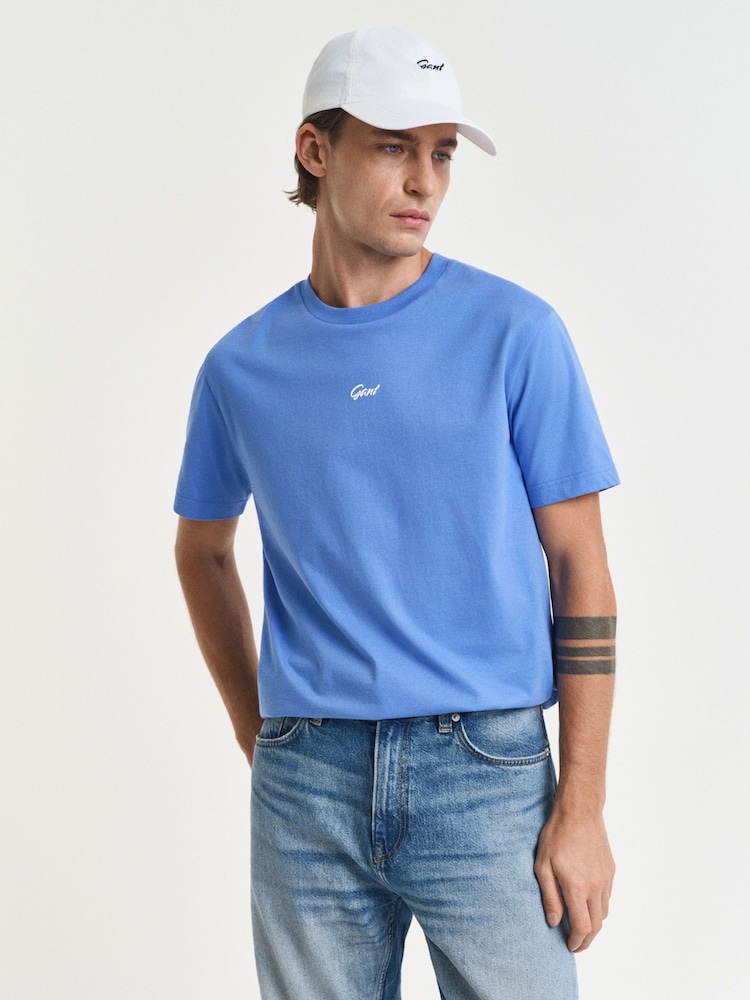 GANT Blue 100% Cotton Graphic T-Shirt - Image 1 of 4