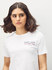 Blanco - Camiseta con gráfico de algodón 100 % de corte estándar de GANT - Imagen 3 de 5