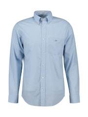 Azul - GANT Regular Fit 100% Cotton Micro Print Shirt - Imagen 1 de 2