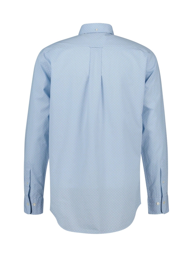 Azul - GANT Regular Fit 100% Cotton Micro Print Shirt - Imagen 2 de 2