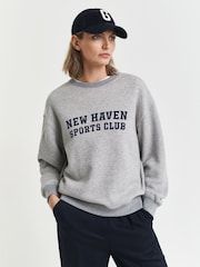 GANT Grey 100% Cotton Graphic Crew Neck Sweatshirt - Image 1 of 5