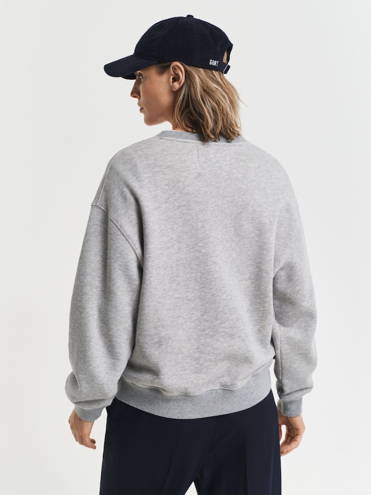 GANT Grey 100% Cotton Graphic Crew Neck Sweatshirt - Image 2 of 5