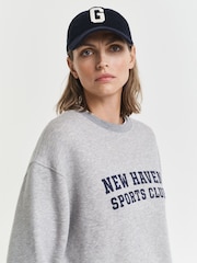 GANT Grey 100% Cotton Graphic Crew Neck Sweatshirt - Image 3 of 5