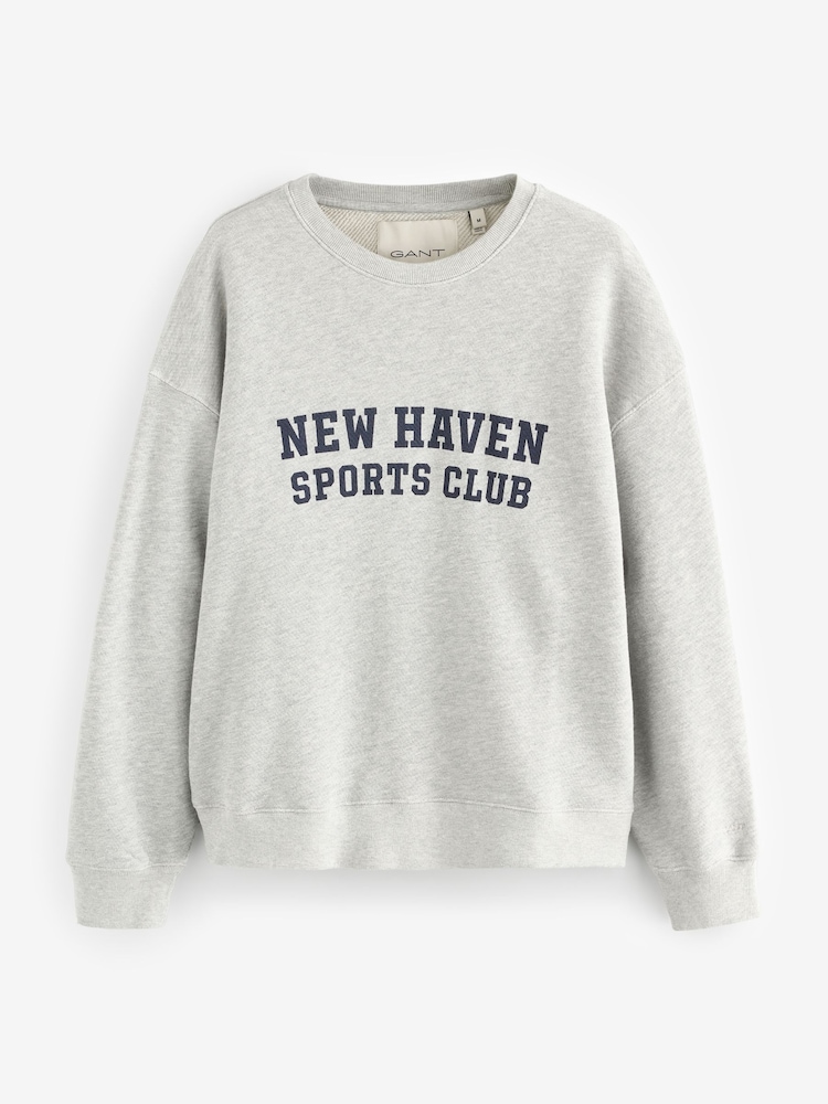 GANT Grey 100% Cotton Graphic Crew Neck Sweatshirt - Image 5 of 5