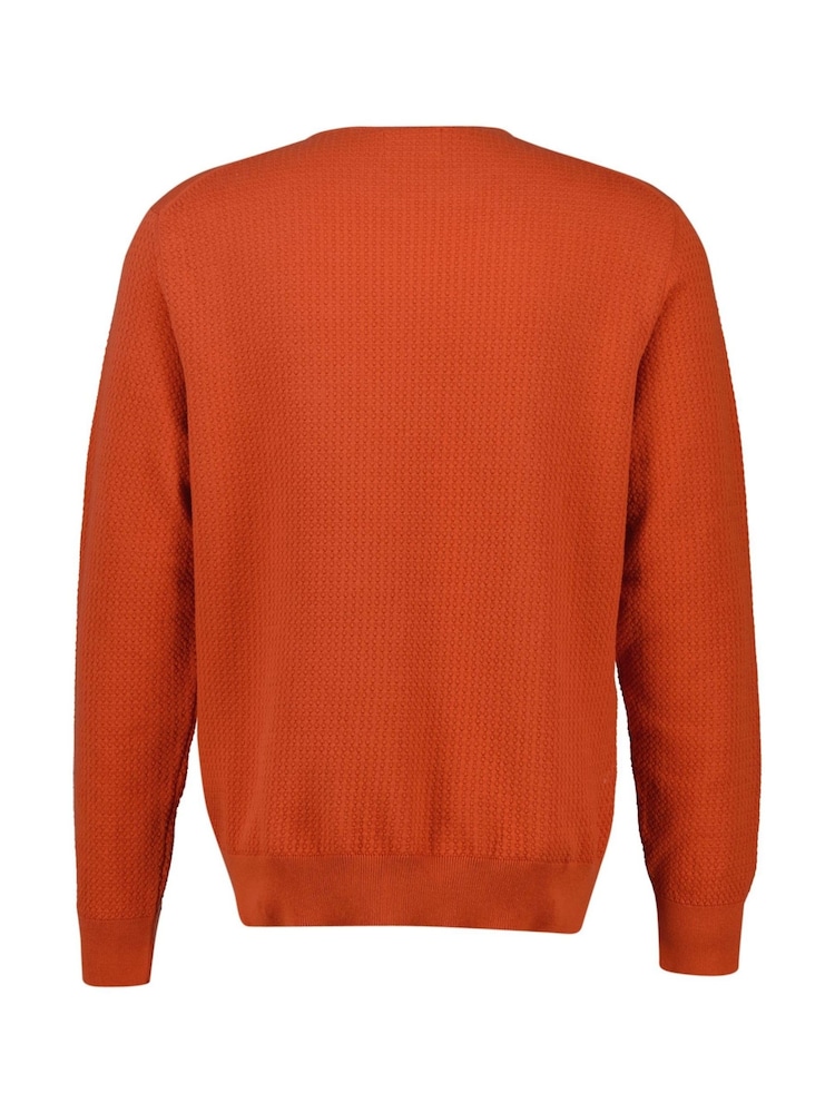 GANT Orange Textured 100% Cotton Crew Neck Sweatshirt - Image 2 of 2 GANT Orange Textured 100% Cotton Crew Neck Sweatshirt - Image 2 of 2