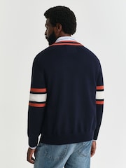 GANT Blue 100% Cotton G-Badge Cardigan - Image 2 of 6