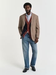 GANT Blue 100% Cotton G-Badge Cardigan - Image 4 of 6