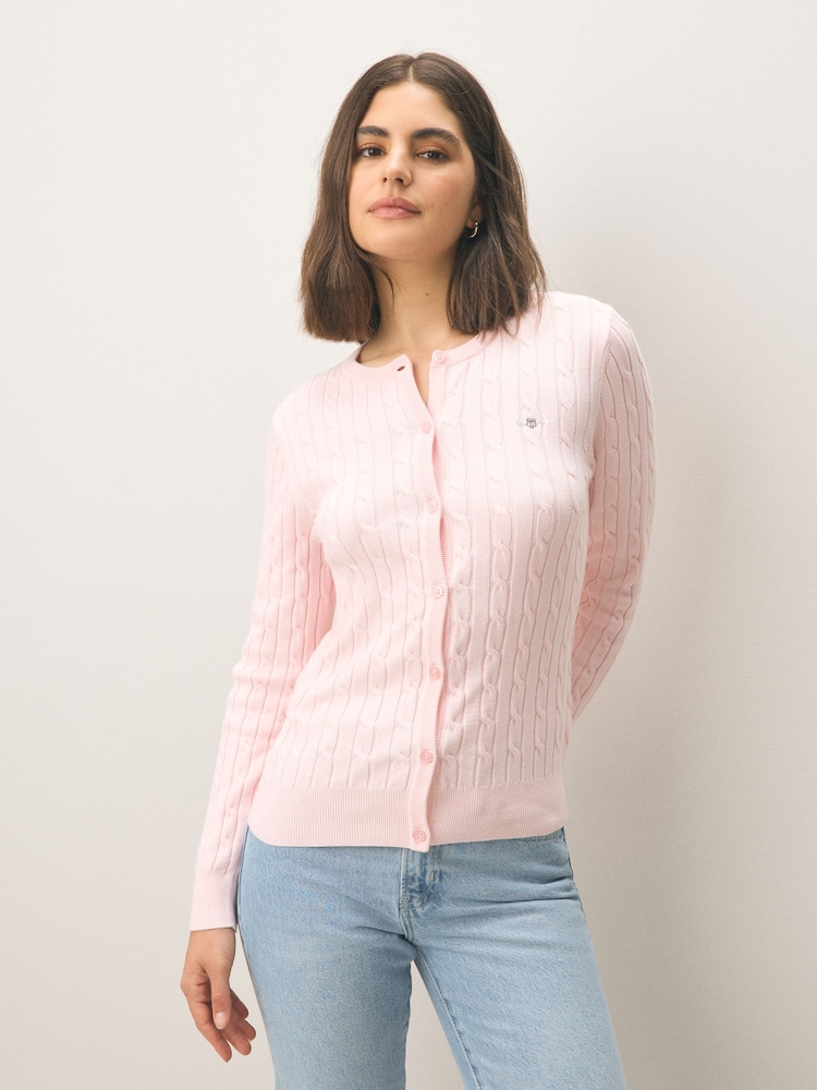 Rosa - Cárdigan de ochos en algodón de GANT - Imagen 1 de 5 Rosa - Cárdigan de ochos en algodón de GANT - Imagen 1 de 5