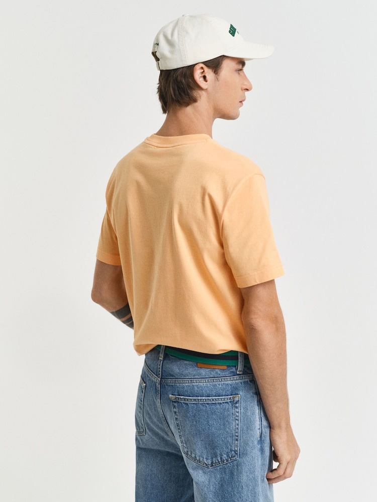 GANT Orange 100% Cotton Graphic T-Shirt - Image 2 of 4 GANT Orange 100% Cotton Graphic T-Shirt - Image 2 of 4